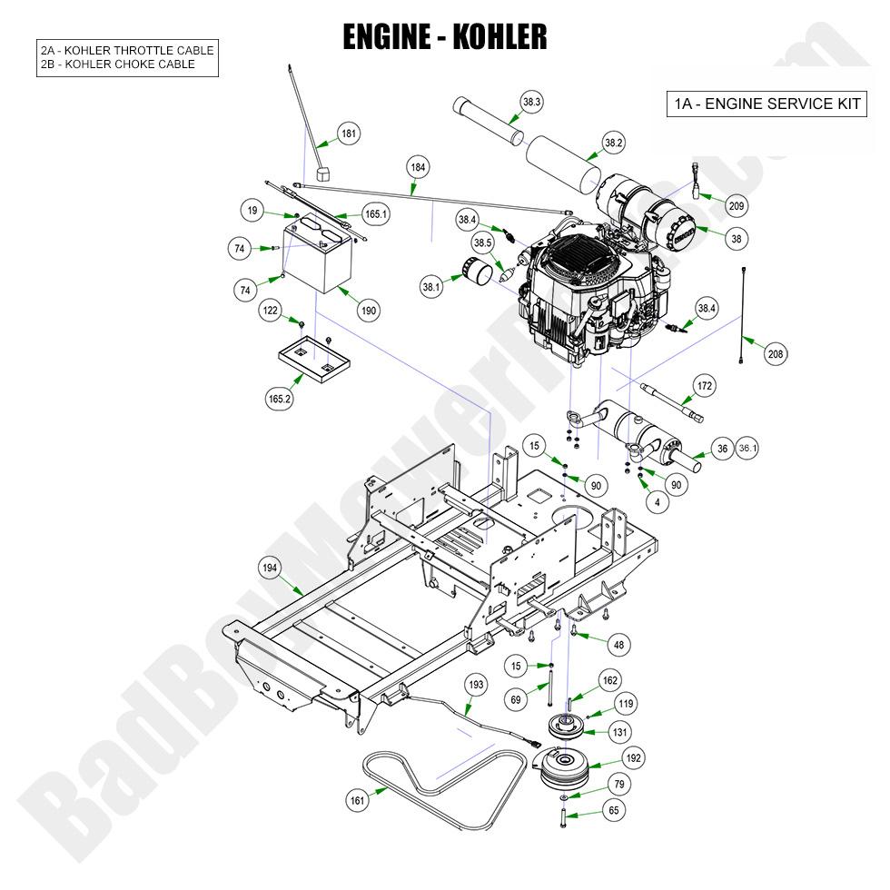 3128 - Bad Boy Mower Parts Lookup > 2023 > Maverick HD > Engine - Kohler ECV749 EFI